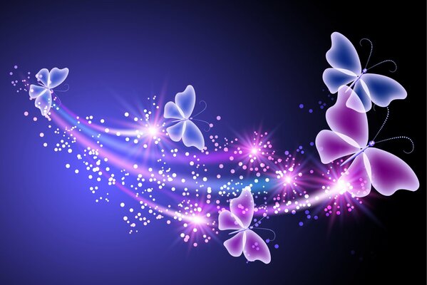 Abstraction avec des papillons multicolores