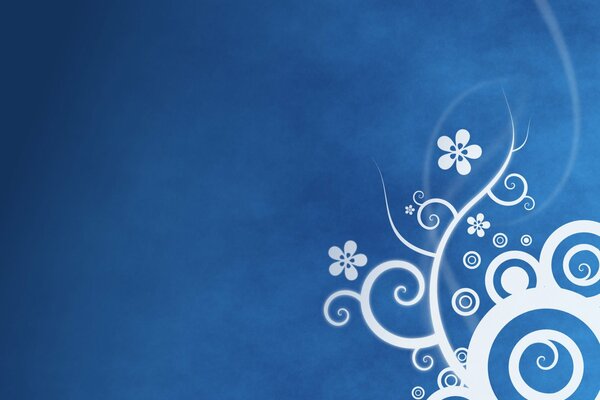 Motifs blancs sur fond bleu