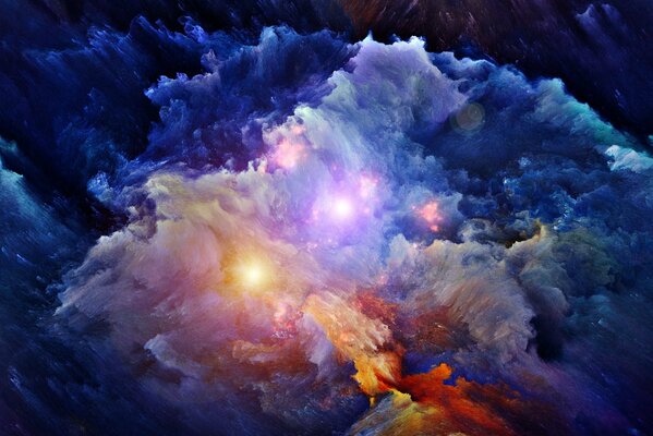 Hermosa pintura brillo humo