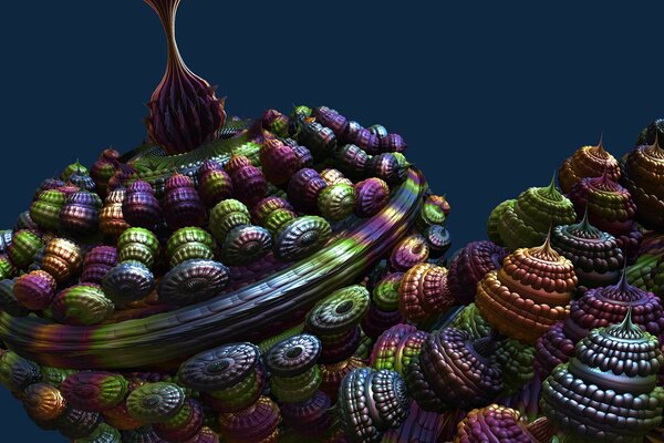 Abstraktion in blauen, grünen und violetten Tönen