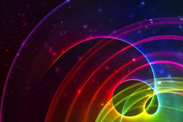 Multicolored Glow in black space
