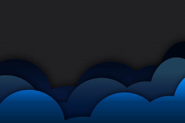 Nuages de différentes nuances de bleu sur fond sombre