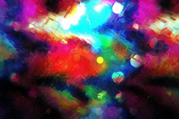 Sfondo colorato con effetto bokeh e cubi