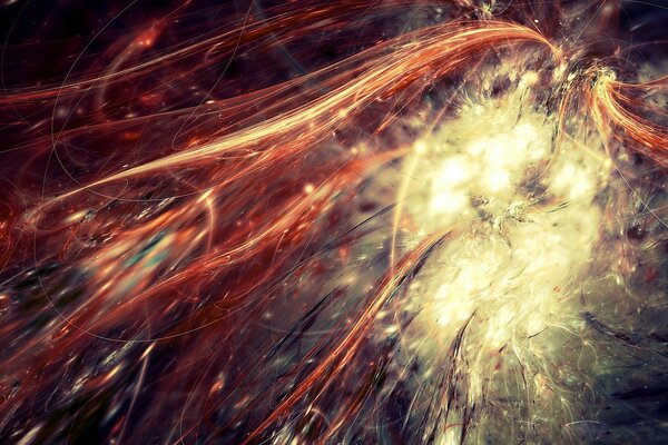 Flujos de energía ardiente en forma de líneas