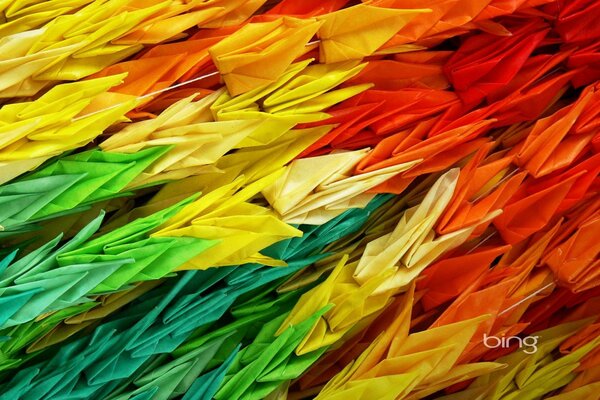 Tulipes multicolores ou épillets de papier