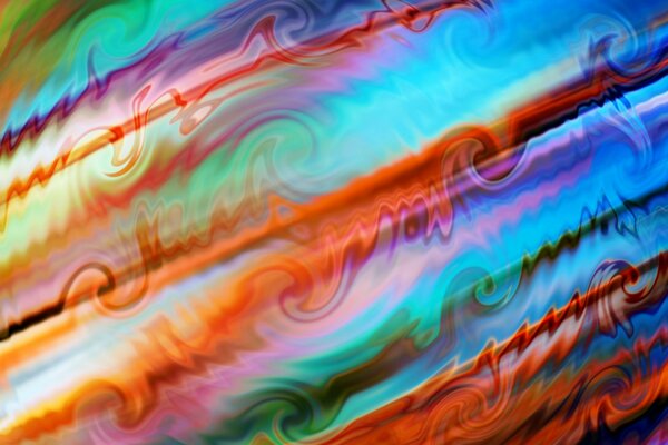 Agua mezclada con pinturas multicolores