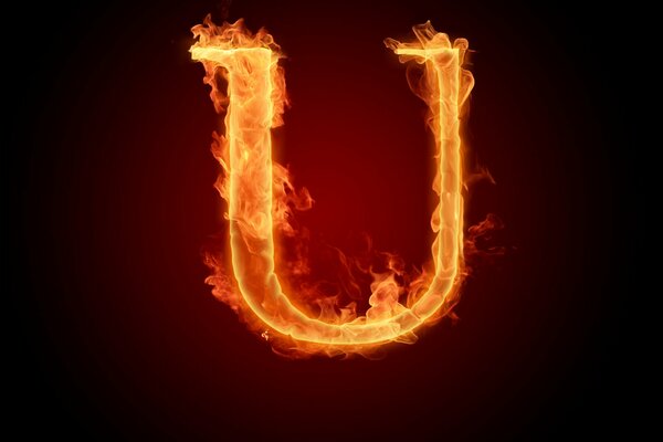 Buchstabe des Alphabets aus der Flamme