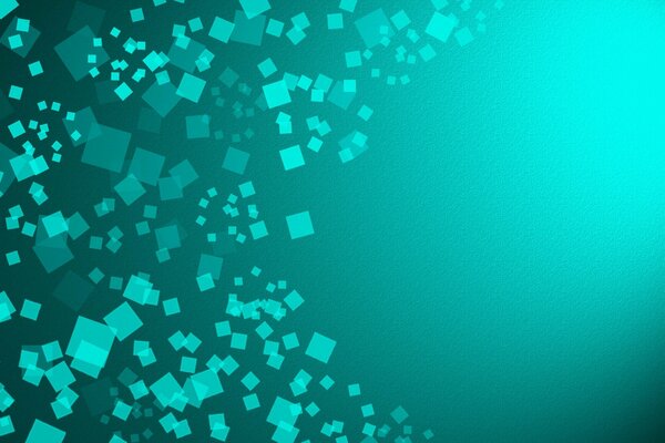 Abstract squares on a turquoise background