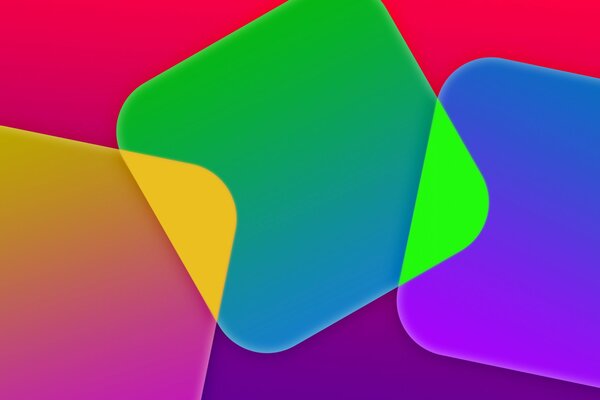 Cuadrados multicolores con esquinas redondeadas