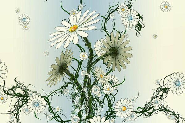 Impressionante collage di fiori di romaca