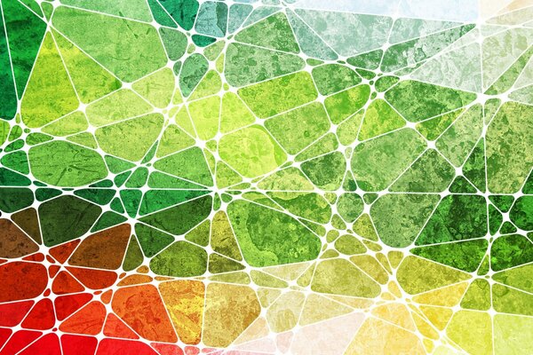Geometryczna struktura zielono-czerwonych odcieni