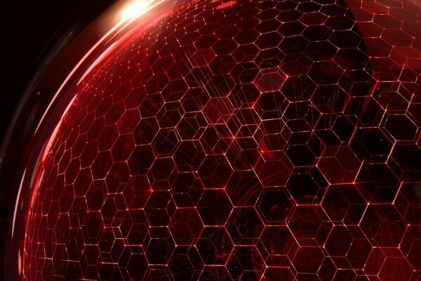 Abstract sphere consisting of hexagons