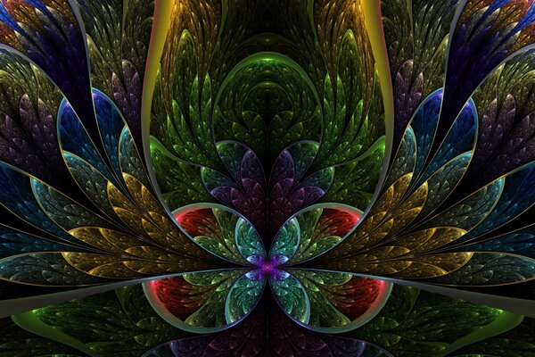 Demi-cercles ressemblant à des pétales, multicolores
