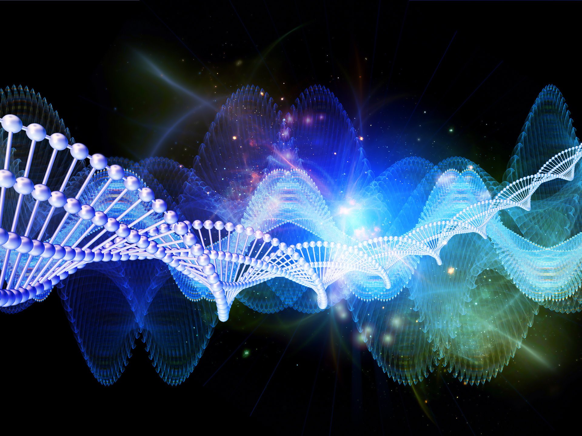 abstraction schéma spirale molécules éblouissement