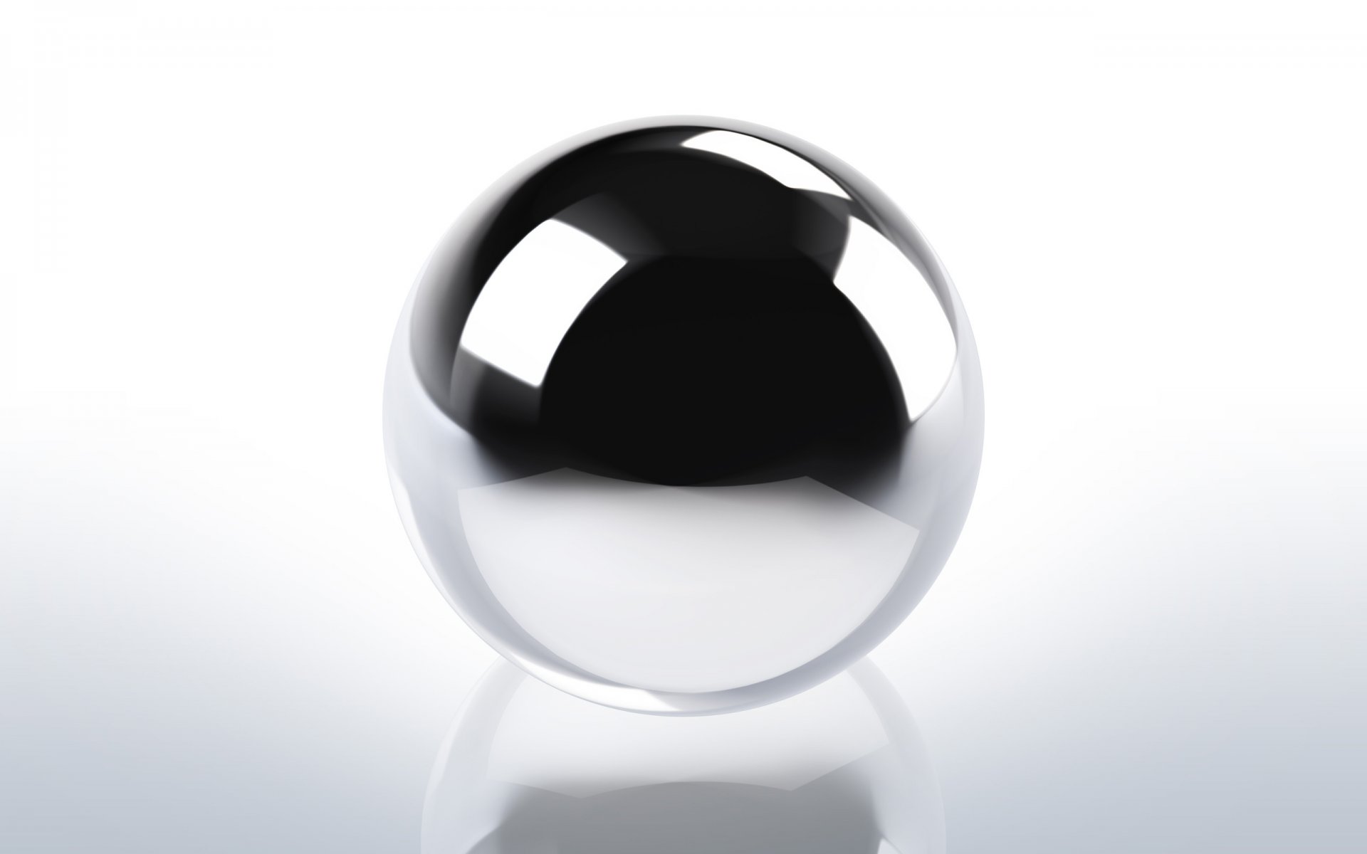 sphère boule chrome transparent noir et blanc fond