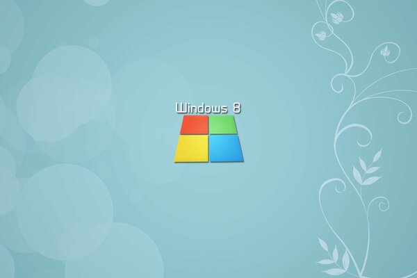 Mehrfarbiges Windows-Symbol auf blauem Hintergrund mit Mustern
