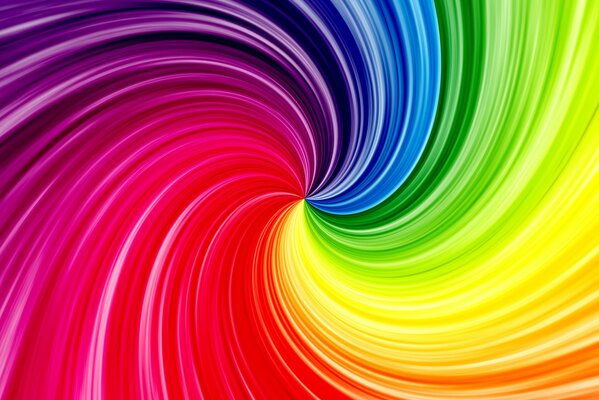 Espiral de la onda del arco iris brillante