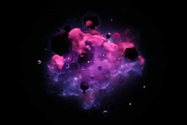 Abstraction in space. Purple Abstraction