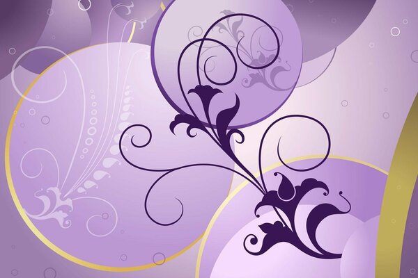 Floral patterns on a lilac background