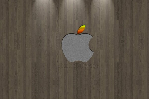 Logotype Apple Apple sur fond en bois