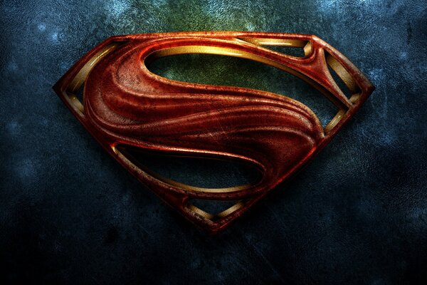Rotes Superman-Logo auf blauem Hintergrund