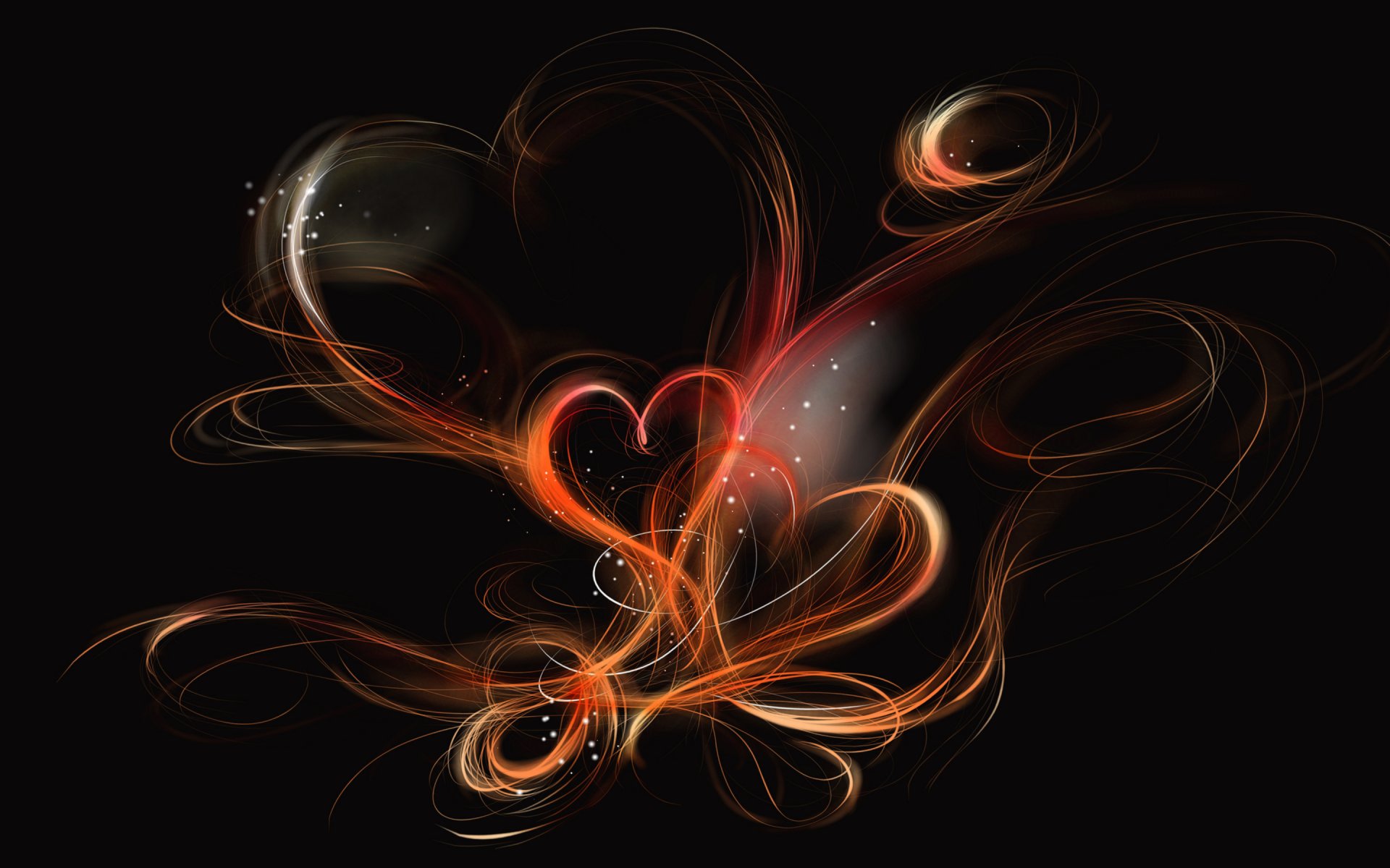 line form hearts ogonki.svet.chёrny background