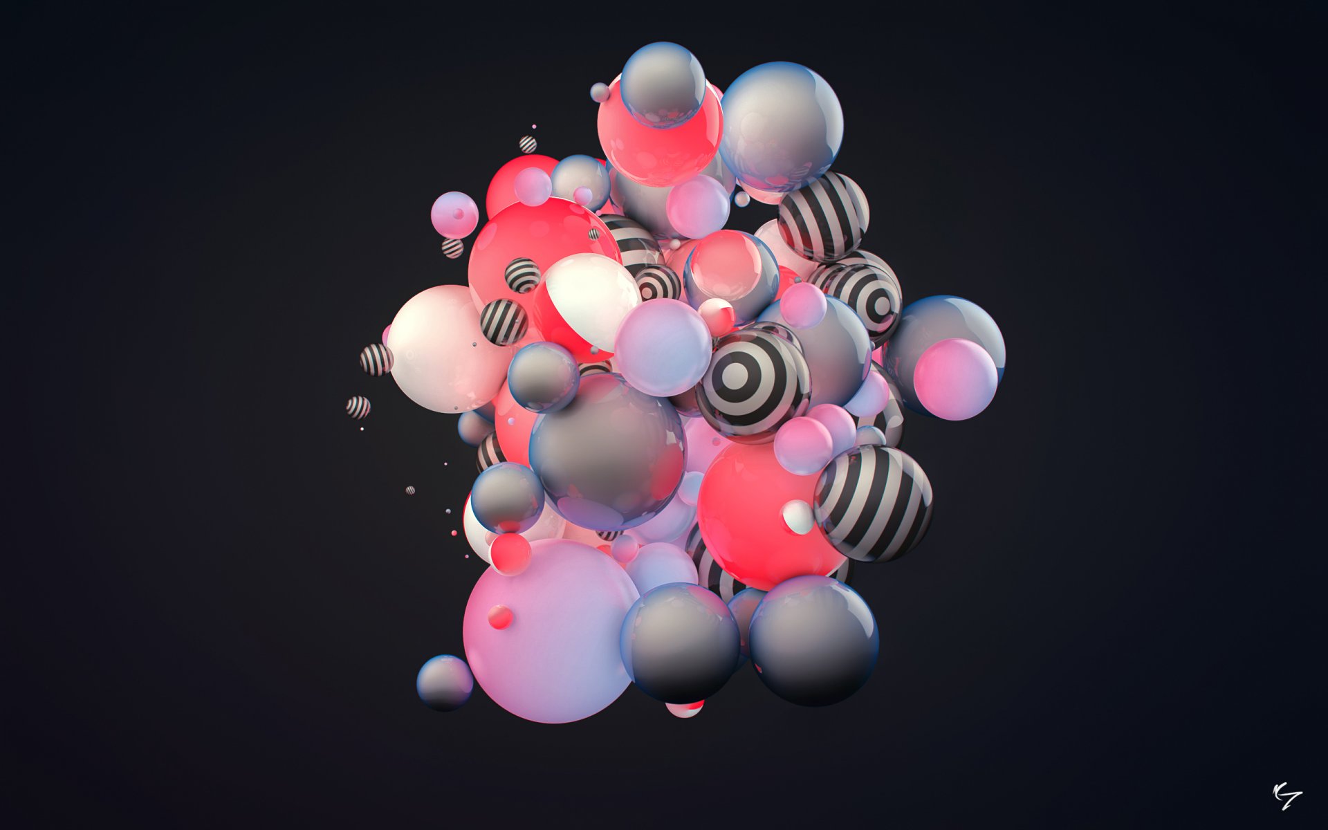 abstract rendering balls colors . strip condezine