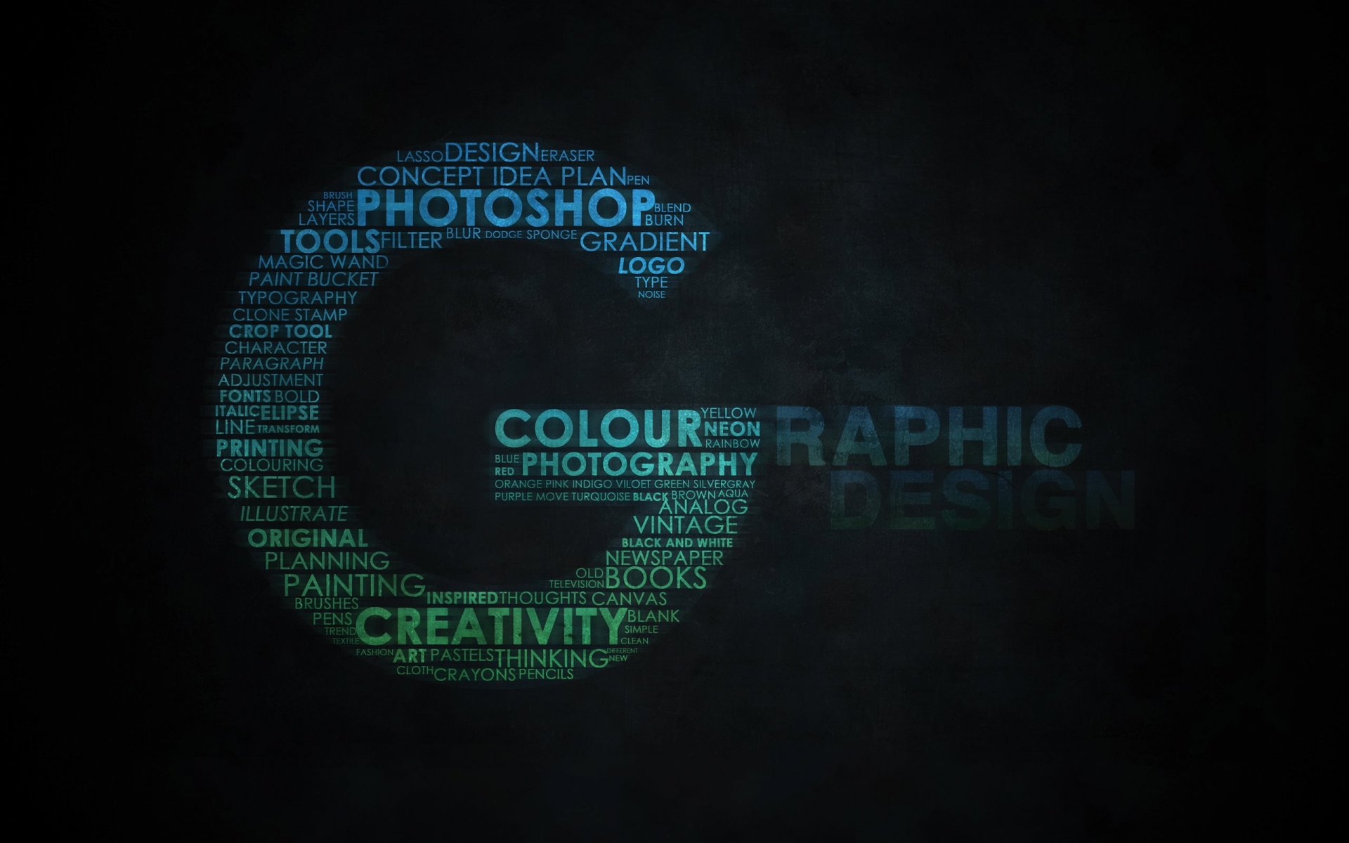 photoshop design kreativ wörter