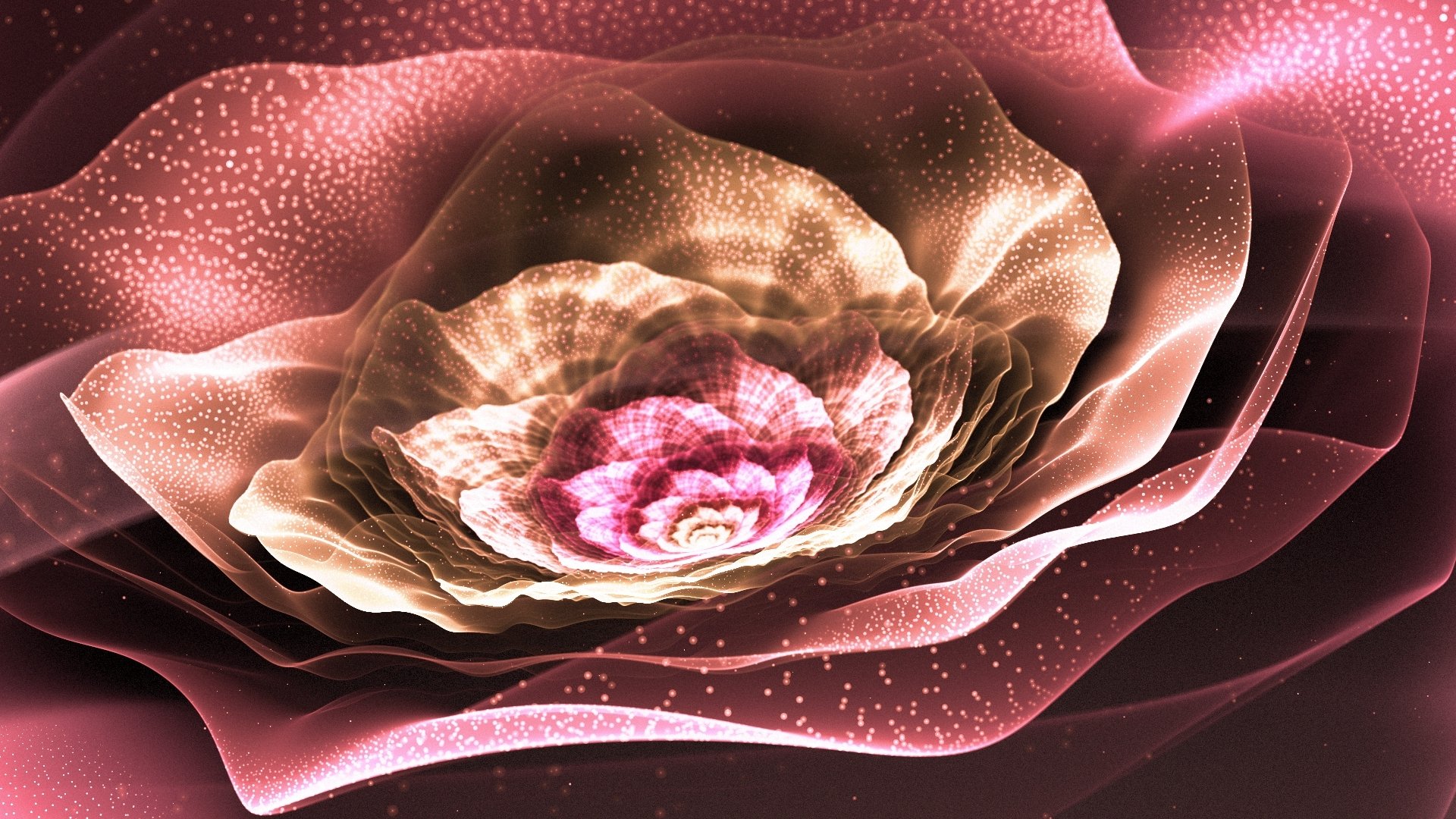 art fractal flower petals pollen light