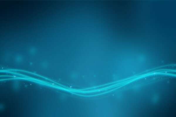 Vector glowing blue waves on a blue background