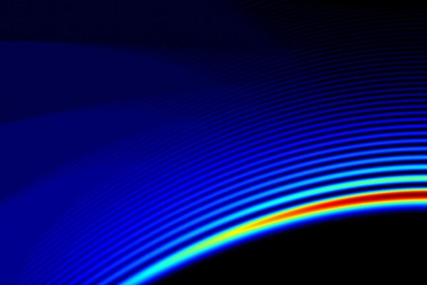 Diffraction des ondes en bleu