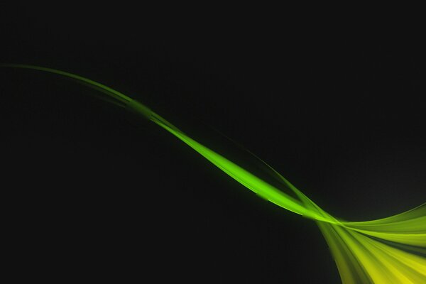 Green wave on a black background