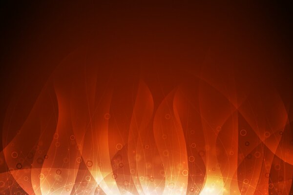 Абстрактный огонь на черном фоне с красно-оранжево-жёлто-белыми языками пламени
