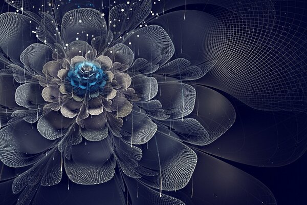 Art floral foncé de fleur symétrique