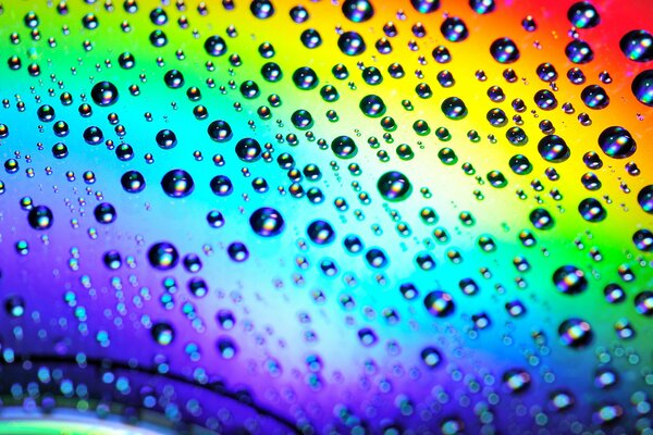 Abstraction of water droplets in the form of a rainbow