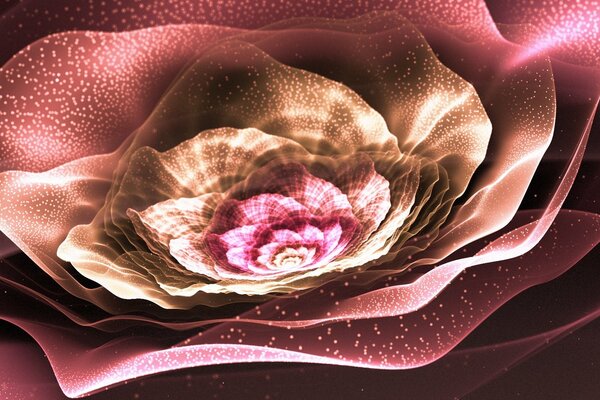 Lśniący fraktal w kształcie kwiatu