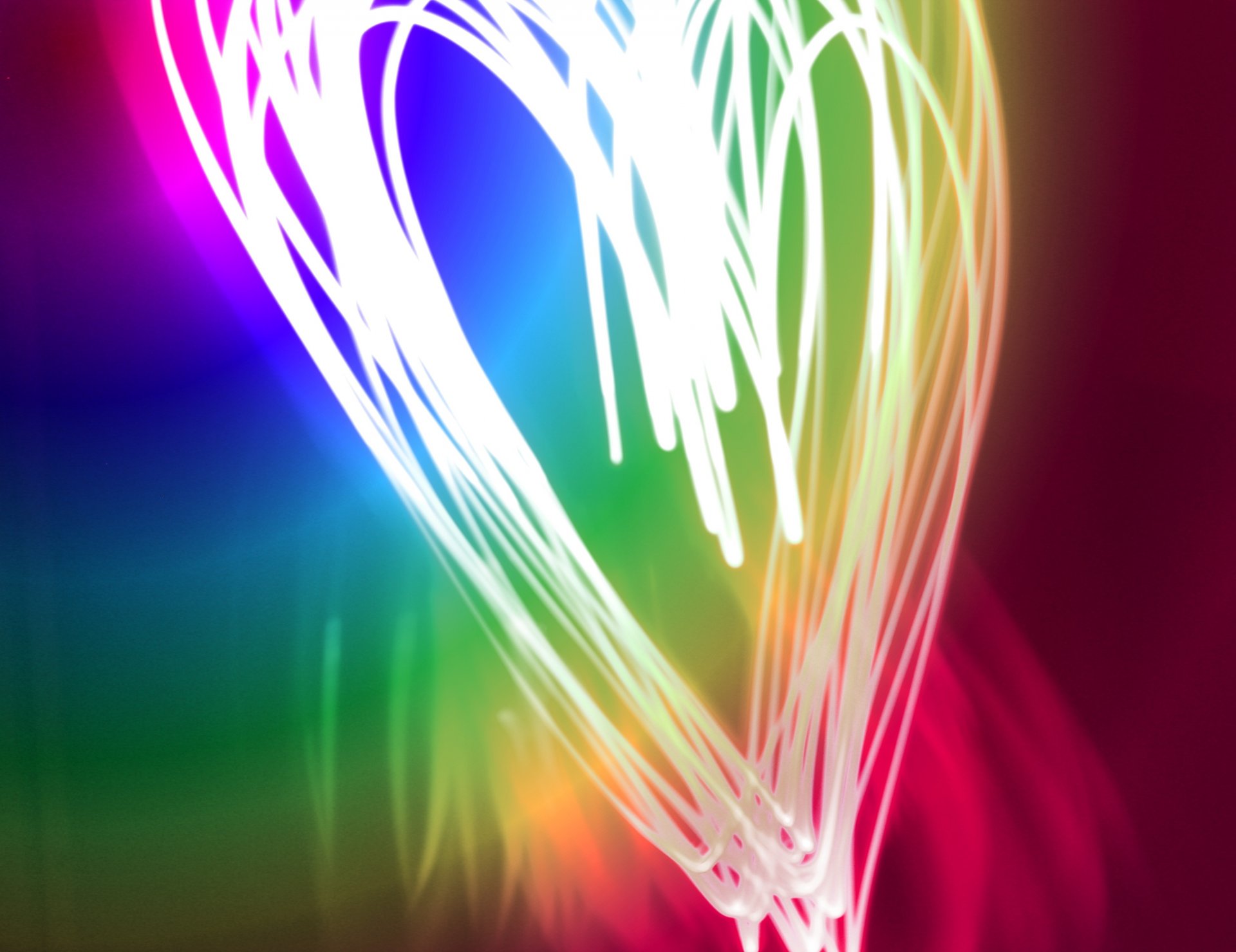 heart paints colors neon light