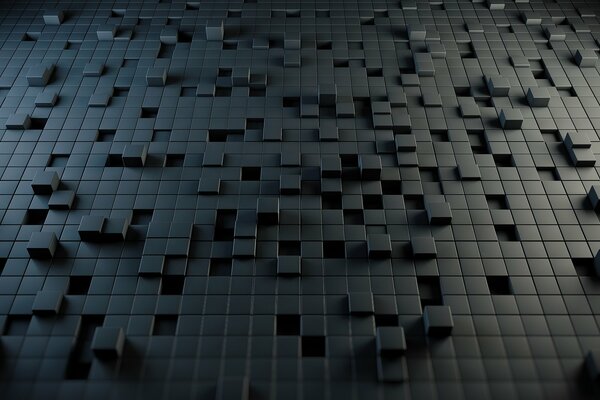 Abstraction of a cubic puzzle in black style