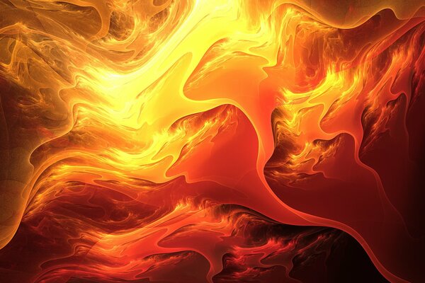Abstract flame, bright orange-red color
