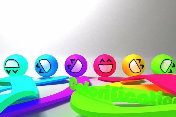 Positivo. Emoticonos divertidos multicolores