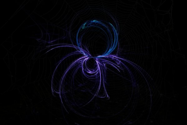 Abstract spider on a black background