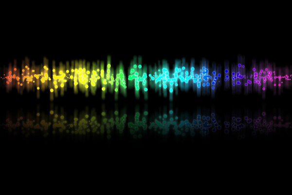 Multicolored signals on a black background