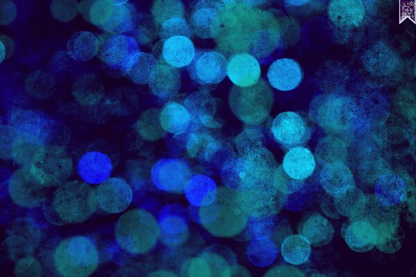 Círculos bokeh azules y azules