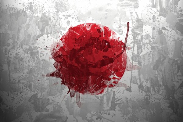 Graphic abstract drawing of the flag of Japan