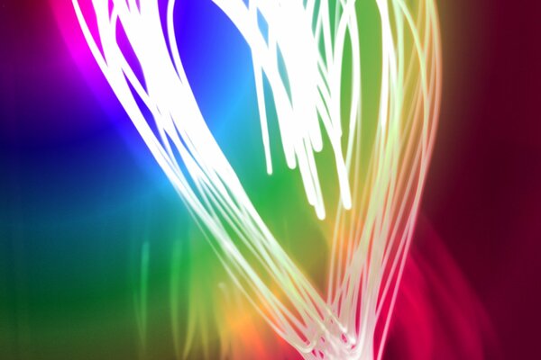 Drawing of the heart with bright, luminous colors