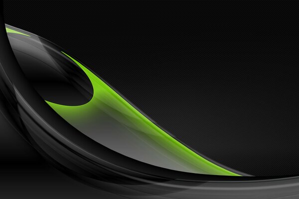 Green figure on a black background