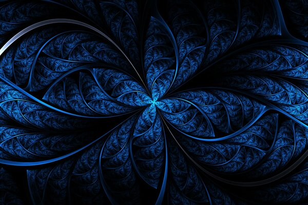 Dark blue fractals wallpaper