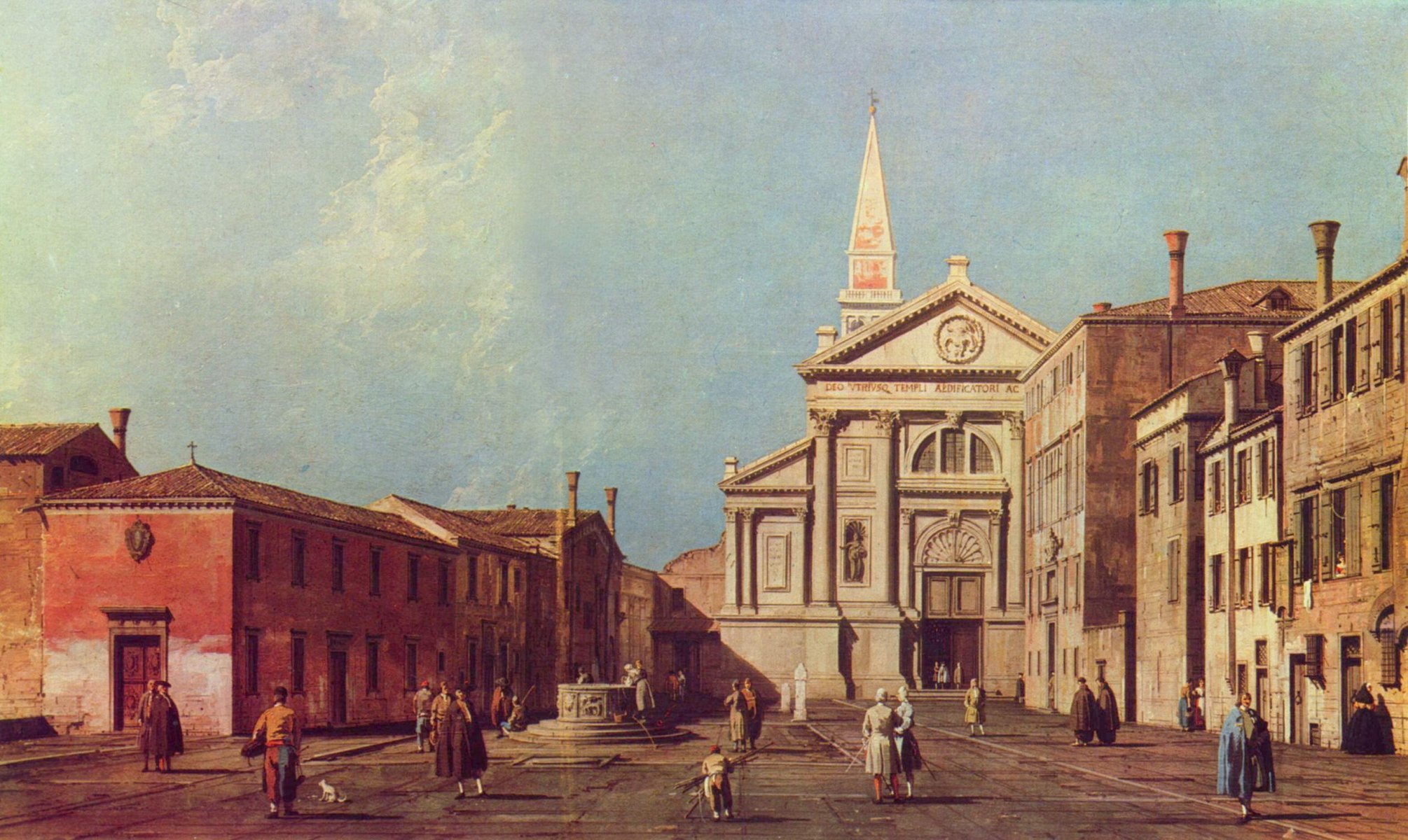 antonio canaletto square people buildings italy venice church