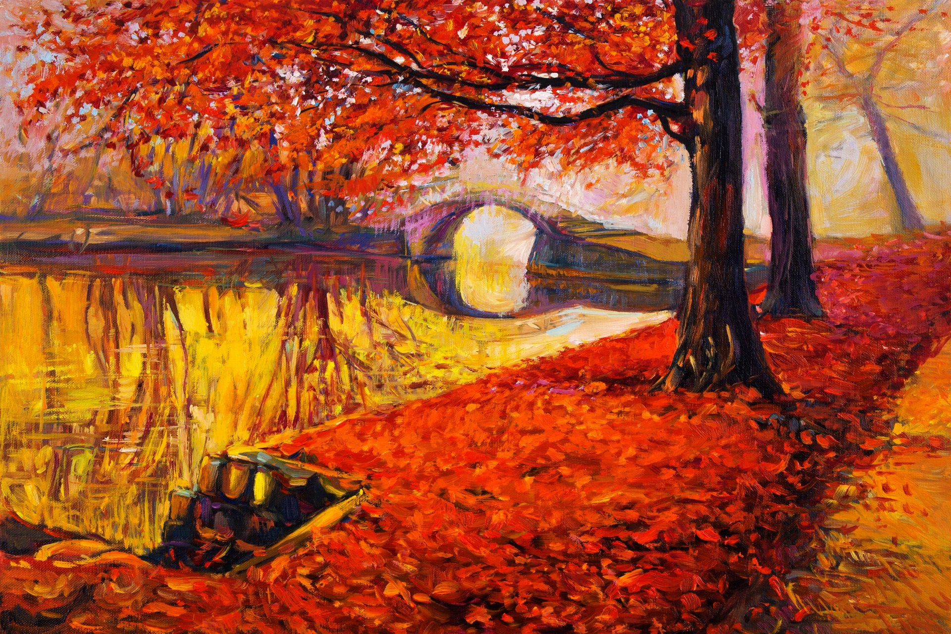 pintura paisaje otoño aceite acuarela pintura pinturas