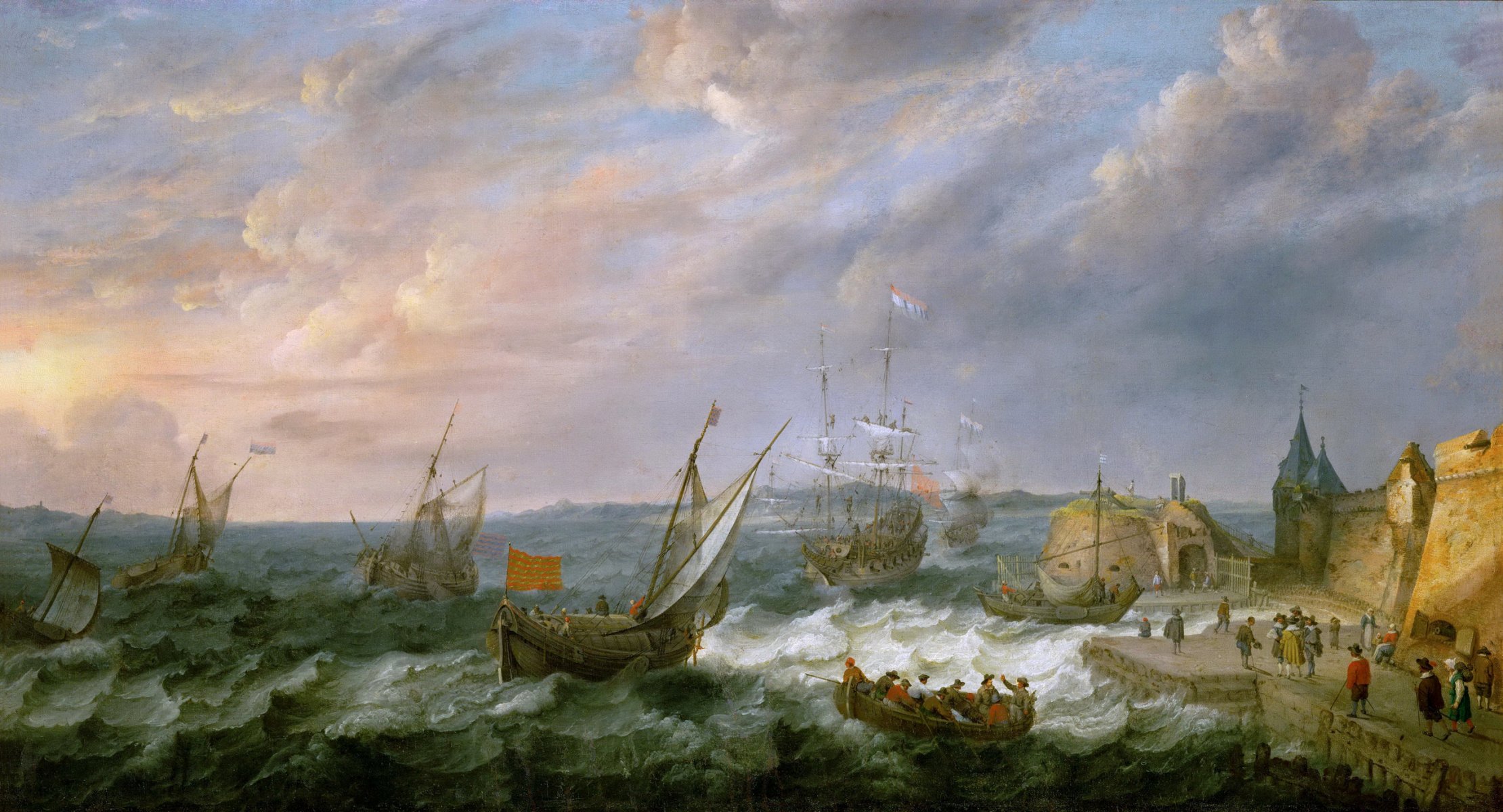 adam willaerts port pattern landscape sea storm people